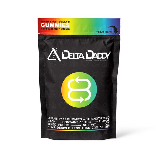 Delta Daddy Delta 8 THC Gummies - Mixed Fruit (300mg Bag)