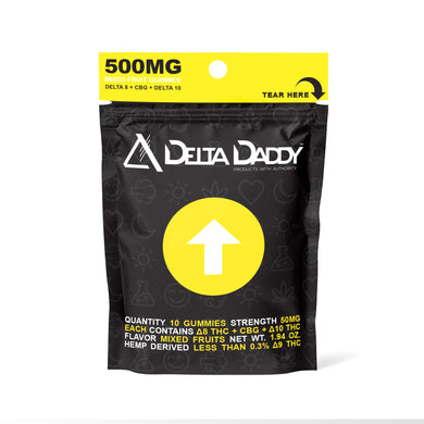 Delta Daddy Delta 8, Delta 10, & CBG Gummies - Mixed Fruit (500mg)